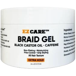 Ez care braid gel blackcastor/caffeine 8oz