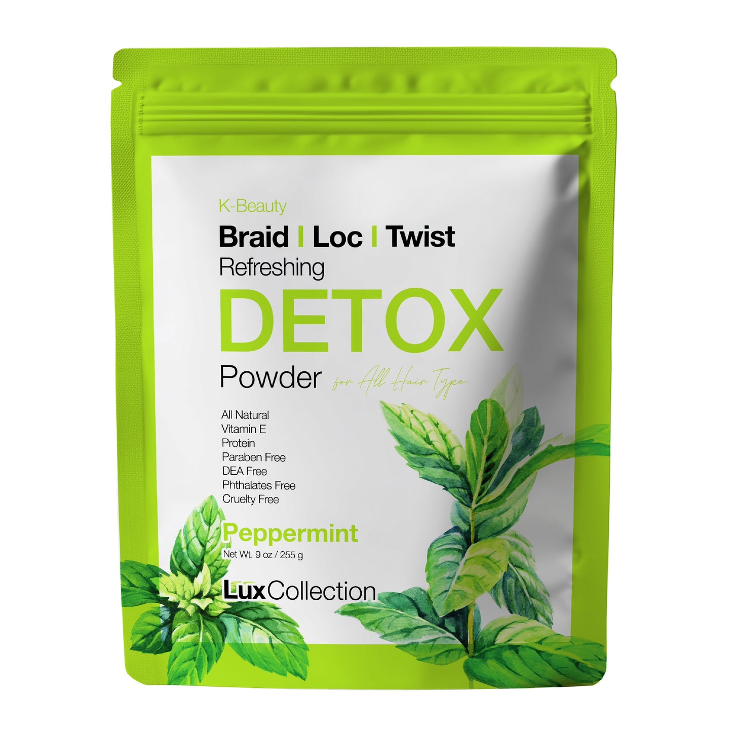 Luxe collection detox powder peppermint 9oz